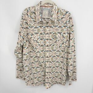 Panhandle Rough Stock long-sleeve western shirt cream sunset Aztec print sz XL